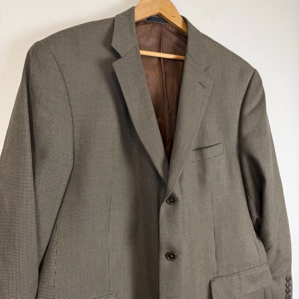 Michael Kors Nailhead Brown Sport Coat Suit Jacket Size 50R